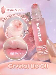 SHEGLAM Crystal Intentions Protection Mantra Aceite Labial con Rodillo-Rose Quartz - Cuarzo Rosa - Ver 1