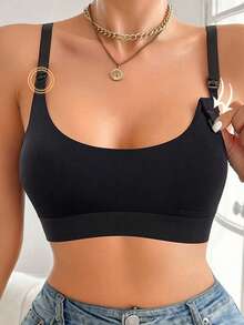 Moonlight&Mama Women's High-Cost-Performance High-Quality Wireless Comfortable Detachable Nursing Maternity Back-Support Bra, 1pc - Black - View 1