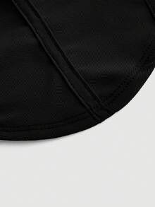 SHEIN MOD Biack Summer Solid Ruched Asymmetrical Hem Top - Black - View 6