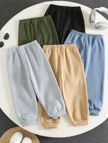 SHEIN 5件組 5Young Boy 寬鬆運動長褲，百搭休閒褲，適合春、秋、冬，適用於學校、居家、外出，多件裝 - 彩色 - 查看 2