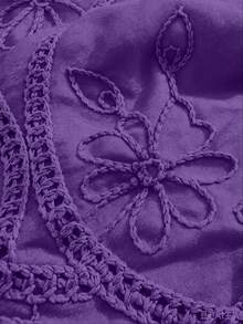 GlowEve CURVE 大尺碼百搭高級刺繡鏤空布料襯衫 - 紫色 - 查看 3