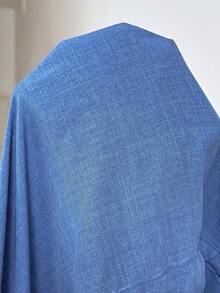 SHEIN Maternity Casual Commute Drawstring Waist Shirt & Pants 2 Pieces Set Fall - Blue - View 8