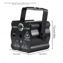 New USB Party Light, Multi-Mode Controlled Laser Light Flashing Stage Light Projector With Remote Control, Autumn Special Offer, Suitable For Home Indoor Parties, Birthday Decoration, Club Dance, Karaoke, Halloween And Christmas Performances - Black - View 3