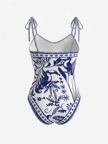 Swim Oasis 26SS Spring/Summer Vacation Fish BOHO Style One-Piece Swimsuit With Shorts 2 Pieces Set - Multicolor - View 2