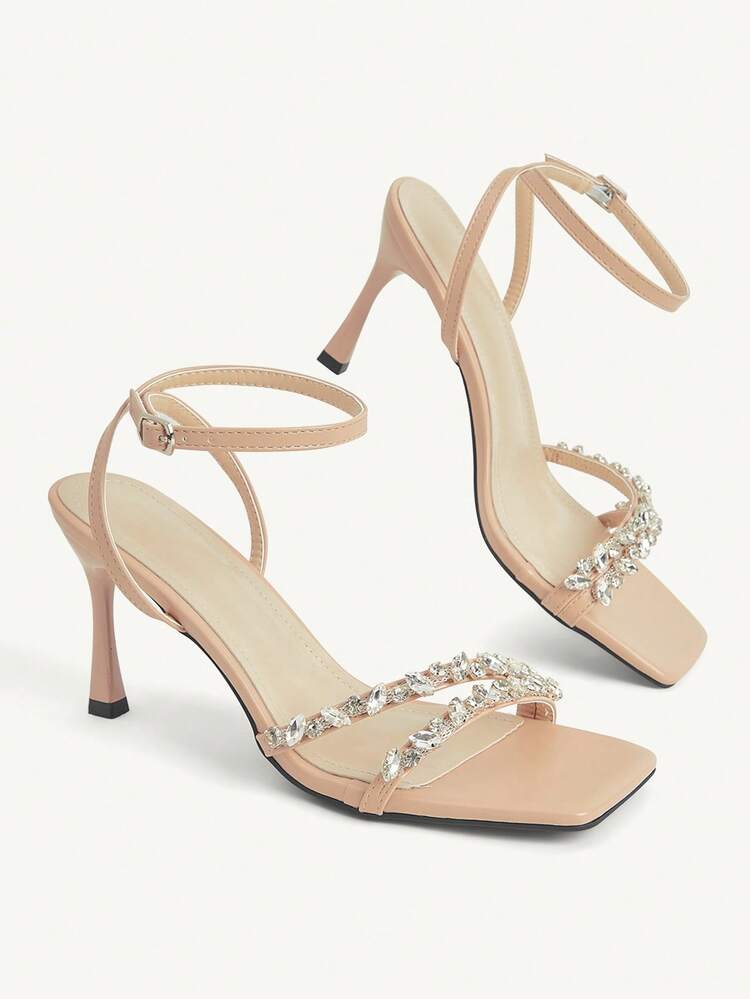 CUCCOO CHICEST Women's Stiletto Sandals, Elegant And Casual, Suitable For Office Commuting, Dating, Parties, Christmas Elegant Shoes, Wedding Shoes - Apricot, - View 4