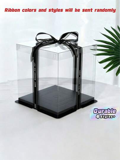 1pc Black/Clear Lid Cake Box, Bakery Food Gift Box Suitable For Cakes, Pastries, Chocolates, Cookies, Pies, Birthday Parties, Weddings, Valentine's Day, Gift Packaging