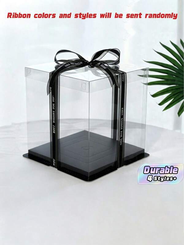 1pc Black/Clear Lid Cake Box, Bakery Food Gift Box Suitable For Cakes, Pastries, Chocolates, Cookies, Pies, Birthday Parties, Weddings, Valentine's Day, Gift Packaging
