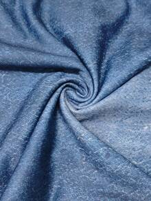 Resyla 女款兩件式休閒套裝，仿牛仔拼接圓領抓皺修身短袖T恤，彈性高腰寬鬆寬腿仿牛仔長褲，日常穿搭 - 彩色 - 查看 6