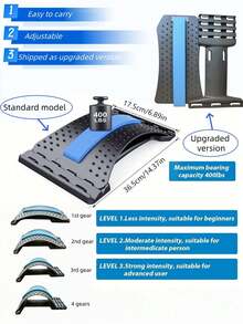 1PC 4 Level Adjustable Back Stretcher Posture Corrector Ergonomic Lumbar Support With Massage Function Grip For Upper Lower Back Office Car Home Use Posture Support Back Relax - 4-Stage adjustment - View 10