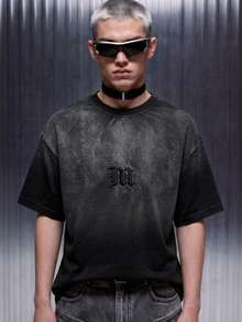 IRON GLYPH Camiseta de calle para hombre con bordado degradado - Negro - Ver 5