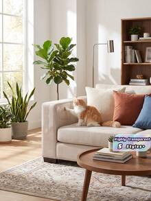 1 Roll Thick Transparent Sofa Protector - Cat Scratch & Waterproof, Easy Peel & Cut, No Residue Self-Adhesive Film For Furniture, Walls, Marble Tables & Kitchen Countertops - transparent - View 2
