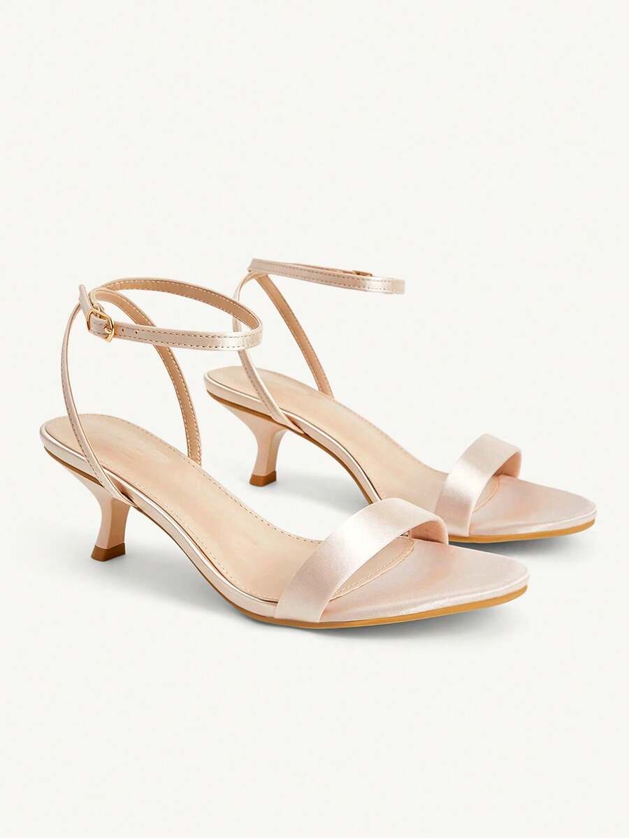 CUCCOO CHICEST Women Shoes Spring And Summer New Stilettos Splicing Design Pointed Tip Thin Heel High Heel Gentle Elegant Simple Versatile Leather Women Sandals - Simulated silk apricot - View 1