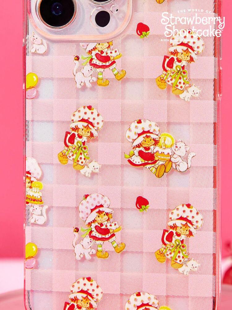 Strawberry Shortcake X Joivida 1 قطعة غطاء هاتف مضاد للصدمات براق، شفاف مع طباعة شخصية أنمي لطيفة، مضاد للبصمات & غطاء أنيق متين للاستخدام اليومي، رفيق حماية ممتع لسلسلة 13-17 - متعدد الألوان - مشاهدة 3