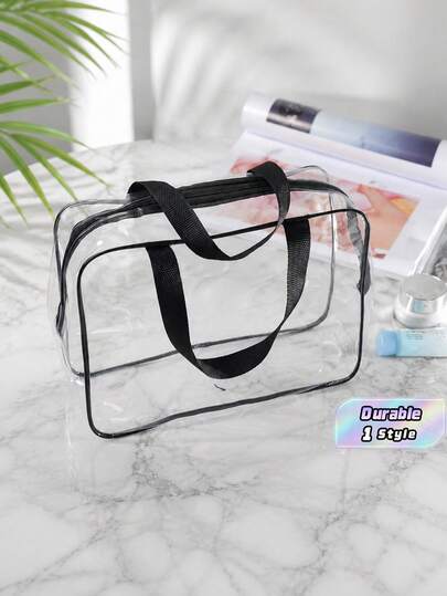 2 Buah Tas Penyimpanan Transparan Tebal Tahan Lama dengan Resleting dan Pegangan yang Diperkuat, Tas Pengorganisasi Pakaian Persegi Panjang Kapasitas Besar yang Dapat Digunakan Kembali, Kantong Penyimpanan Pakaian Multifungsi untuk Perjalanan & Rumah, Dapat Digunakan Sebagai Keranjang Penyimpanan