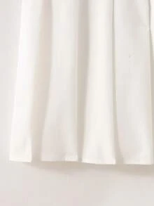 SHEIN Tween女孩休閒舒適立領撞色羅紋純色洋裝，返校季公主裙，適合畢業舞會、生日派對，Y2K時尚街頭風，甜酷女孩童裝 - 黑色 - 查看 3