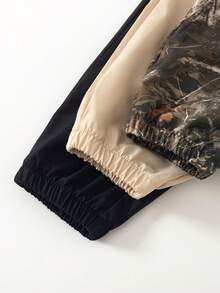 SHEIN 秋季三色彈性腰工裝長褲，羅紋褲腳、工裝口袋，休閒百搭，3件組，男女童中性款 - 彩色 - 查看 6