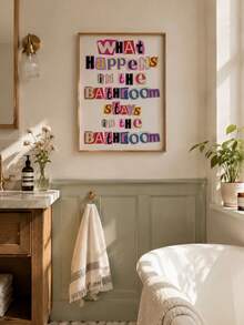 1pc 70s Bathroom Poster, Funny Girly Wall Art, Y2K Apartment Decor, Unique Housewarming Gift (Unframed) - multicolor - View 7