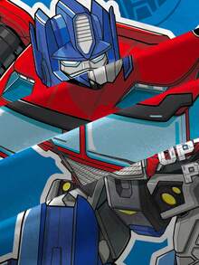 Transformers X SHEIN تي شيرت رجالي بطبعة حروف كرتونية، رقبة دائرية، أكمام قصيرة، قصة فضفاضة كاجوال - أبيض - مشاهدة 6