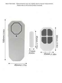 Wireless Remote Control Door/Window Alarm, Home Security System With Door Magnetic Sensor, SOS For Children & Elderly, Suitable For Home, Hotel, School, Office, Warehouse - White - View 2