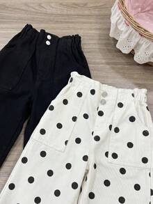 SHEIN LMoss Kids Young Girl 2件組粉色與白色牛仔寬鬆長褲女童款 - 彩色 - 查看 7