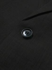 Manfinity Mode 男士口袋單排扣黑色西裝外套 商務正式西裝 禮儀用 - 黑色 - 查看 3