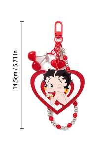 Betty Boop X Joivida 金屬合金包包吊飾與掛飾，適合禮物、錢包、背包、汽車裝飾、派對、節慶及情人節 - 彩色 - 查看 4