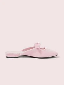 CUCCOO DOLLMOD Sepatu Slip-On Wanita Kasual Hitam dengan Hiasan Pita dan Lubang - Merah Muda - Busur Besar - View 3