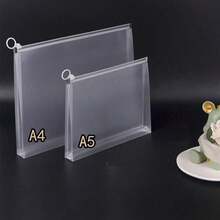 A4 3D Zipper File Pouch, Thickened Transparent Large Capacity Storage Bag, Student Exam Pen Pouch. - multicolor - View 7