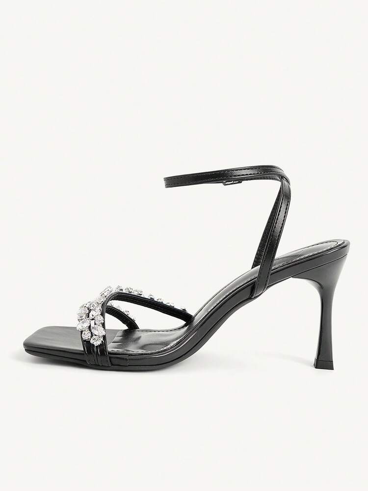 CUCCOO CHICEST Women's Stiletto Sandals, Elegant And Casual, Suitable For Office Commuting, Dating, Parties, Christmas Elegant Shoes, Wedding Shoes - Quiet Night Black. - View 5