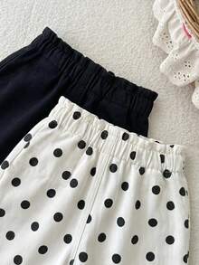 SHEIN LMoss Kids Young Girl 2件組粉色與白色牛仔寬鬆長褲女童款 - 彩色 - 查看 4