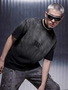 IRON GLYPH Camiseta de calle para hombre con bordado degradado - Negro - Ver 8