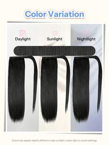 Ponytails Extensions Human Hair Jet Black Remy Hair Extensions Invisible Wrap Around Ponytail Real Human Hair For Women Daily Work - S1 - View 10