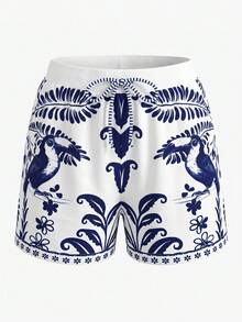 Swim Oasis 26SS Spring/Summer Vacation Fish BOHO Style One-Piece Swimsuit With Shorts 2 Pieces Set - Multicolor - View 8