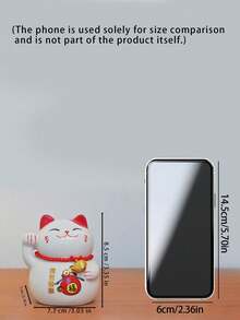 New Ceramic Wealth Cat Ornament Piggy Bank, Small And Cute, Easy To Carry. It Can Be Used As A Decoration. - multicolor - View 4