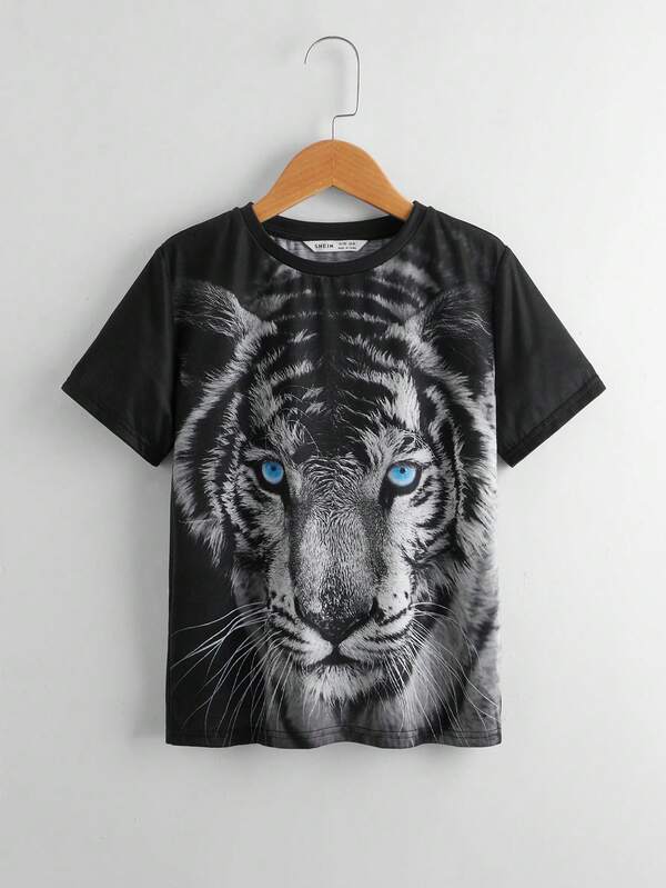 Tween Boy Tiger Print Tee