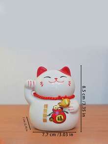 New Ceramic Wealth Cat Ornament Piggy Bank, Small And Cute, Easy To Carry. It Can Be Used As A Decoration. - multicolor - View 3