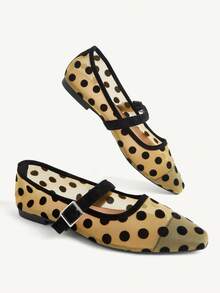 CUCCOO CHICEST Women's Shoes Spring And Summer New Big Wave Points, Buckle Design, Low Vamp Square Toe, Comfortable And Simple Holiday Women's Flats, Essential For Commuting, Casual And Versatile, Party Afternoon Tea Holiday Gifts - yellow wave - View 4