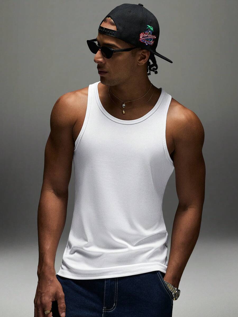 Sport MetroGents 3pcs Men Solid Color Round Neck Casual Sport Tank Tops Workout Tops Tank Top Pack Basic Basketball Jersey, Gym - Multicolor - View 1