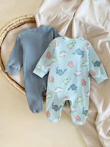 Newborn Beautiful Cute Printed Pattern Elegant Comfortable 2 Pieces Loungewear Set - Multicolor - View 2