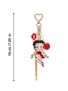 Betty Boop X Joivida Keychain, Bag Decoration, Bag Hanger Chain - Red - View 3
