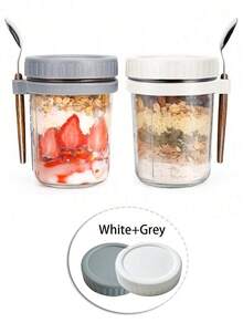 1/2 Single Cup Lid (Cup Body Not Included) / Single Cup Body (Lid Not Included; Large Capacity, Portable Salad Cup, Suitable For Yogurt, Cereal, And Milk. If You Do Not Like This Size, Please Do Not Place An Order.) - Multicolor - View 2