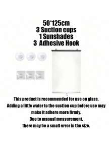 1 Set Blackout Roller Blind Includes 3 Suction Cups 3 Adhesive Hooks No Drill Retractable Sunshade Portable Curtain For Home Bathroom Kitchen Office - Sunshade Roller Blind - View 18