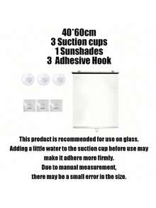 1 Set Blackout Roller Blind Includes 3 Suction Cups 3 Adhesive Hooks No Drill Retractable Sunshade Portable Curtain For Home Bathroom Kitchen Office - Sunshade Roller Blind - View 21