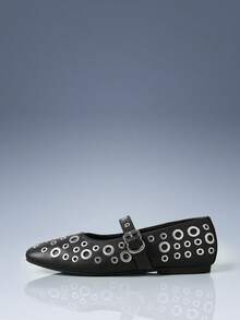 CUCCOO GRLICON Ladies, Willow Nails, Buckles, Flat Shoes. - Black - View 6