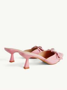 CUCCOO CHICEST Sandal Hak Tinggi Model Mules Lancip Motif Bunga Tiga Dimensi Terbaru 2026, Sandal Wanita Musim Panas Berkilau Kulit Paten, Sandal Serbaguna untuk Pernikahan dan Kencan yang Elegan - Baby Pink - View 6