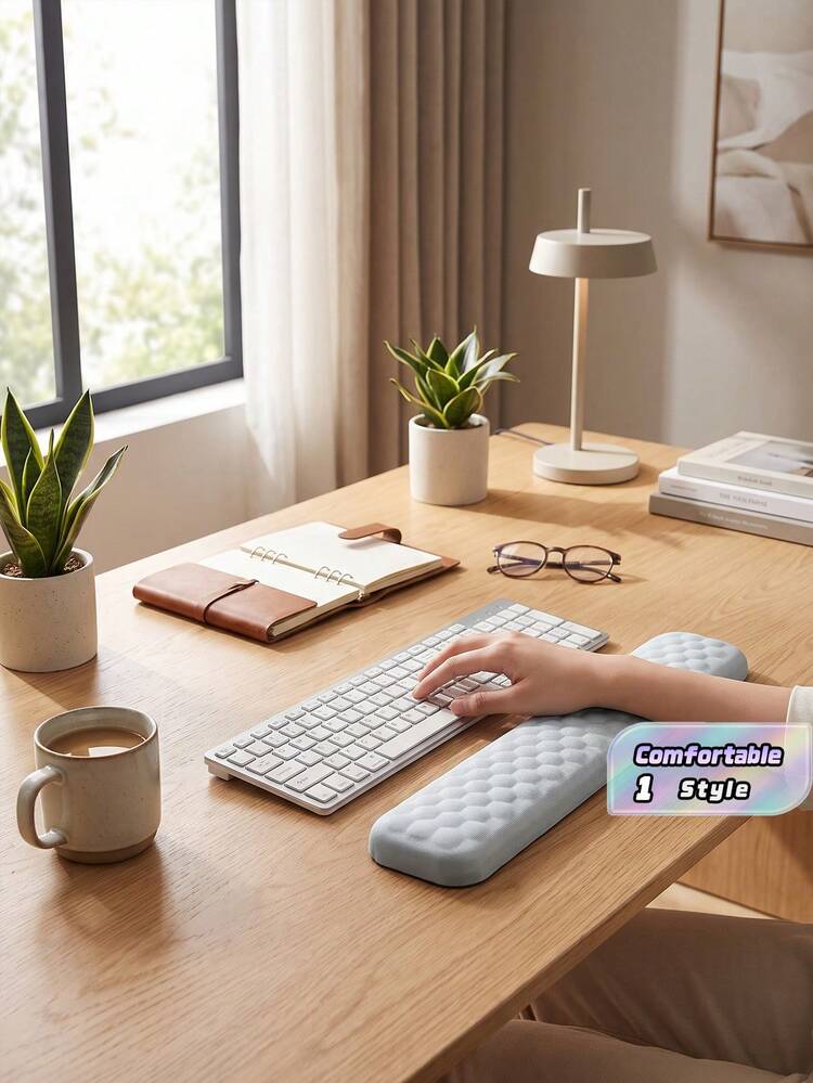 1PC/Set Ergonomic Desk Wrist Rest Support - Ergonomically Designed, Very Soft & Comfortable, Mouse Pad - Suitable For Computer Desks And Office Supplies - Comfortable Elbow Support For Gaming And Office, Suitable For Work Relaxation - Grey - View 1