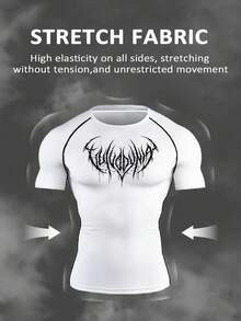 Gym Rark Conjunto deportivo de camiseta de cuello redondo de manga corta con estampado y bloques de color y pantalones largos con cintura de cordón para hombre - Blanco - Ver 3