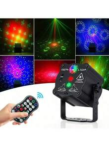 New USB Party Light, Multi-Mode Controlled Laser Light Flashing Stage Light Projector With Remote Control, Autumn Special Offer, Suitable For Home Indoor Parties, Birthday Decoration, Club Dance, Karaoke, Halloween And Christmas Performances - Black - View 6