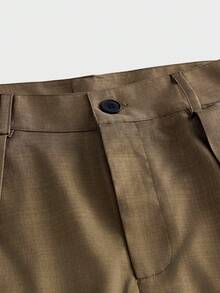 AXEPEAK Men's Solid Color Button Pocket Pleated Long Pants Business Office - Multicolor - View 4