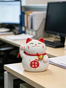 New Ceramic Wealth Cat Ornament Piggy Bank, Small And Cute, Easy To Carry. It Can Be Used As A Decoration. - multicolor - View 11